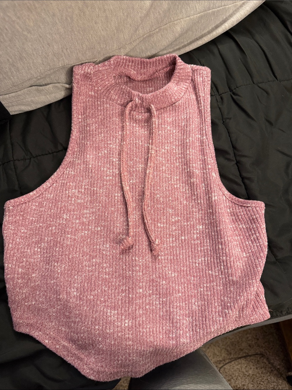 Sleeveless Ribbed Knit Pullover Tank - Pink